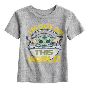 JUMPING BEANS GROGU "I'M OUT OF THIS WORLD" GRAPHIC TEE SIZE 2T  #K62